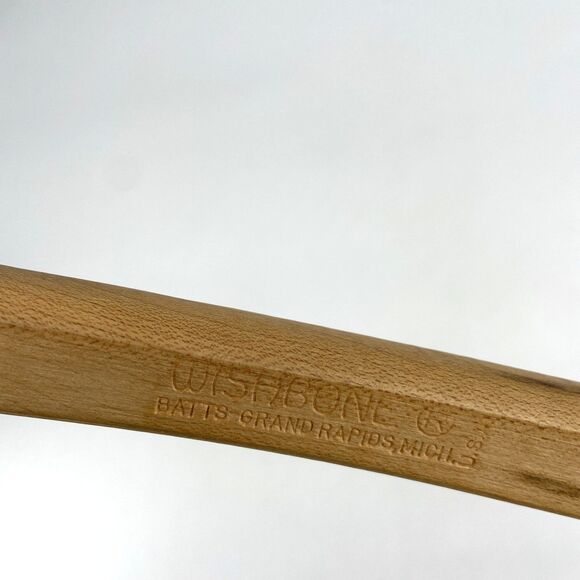 3 Ct VTG WISHBONE Wishbone-Shaped Wood Coat Suit Hangers Locking Pants Bar - Picture 13 of 13